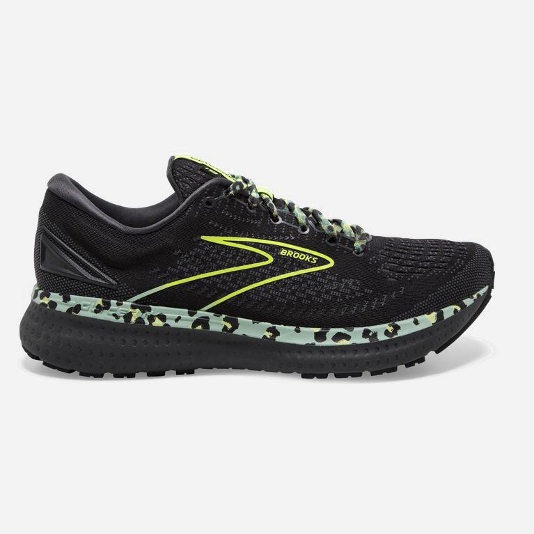 Brooks Glycerin 19 Hardloopschoenen voor Dames Zwart /Grijs /Groen Geel (YSQHL-3197)